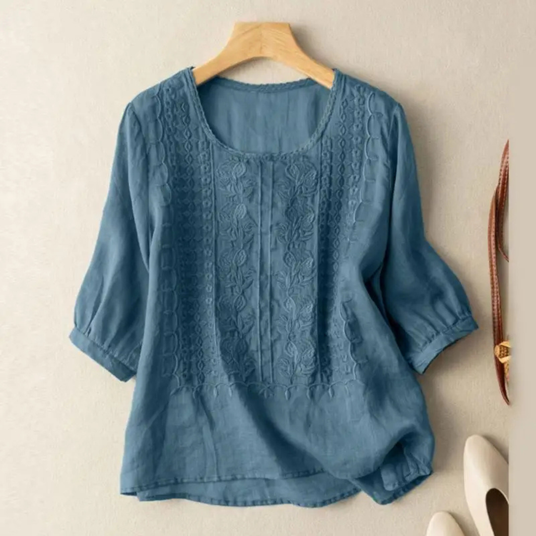 Poppy | Embroidered Women Clothing Linen Blouse