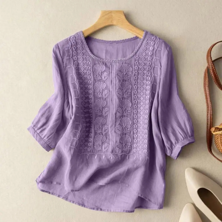 Poppy | Embroidered Women Clothing Linen Blouse