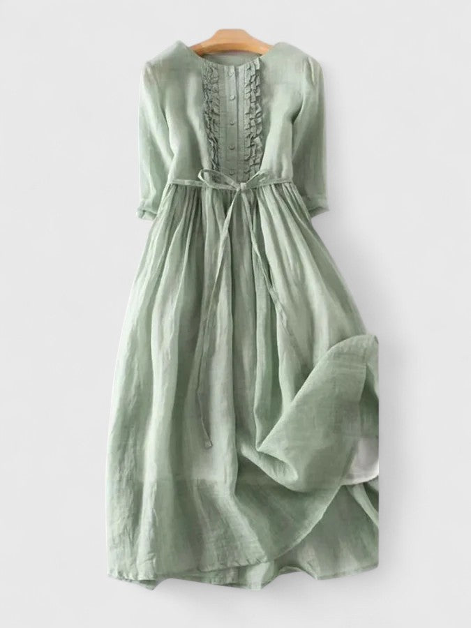 Tamsin | Women Ruffle Front Tie Waist Maxi Dress