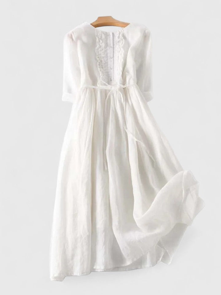 Tamsin | Women Ruffle Front Tie Waist Maxi Dress