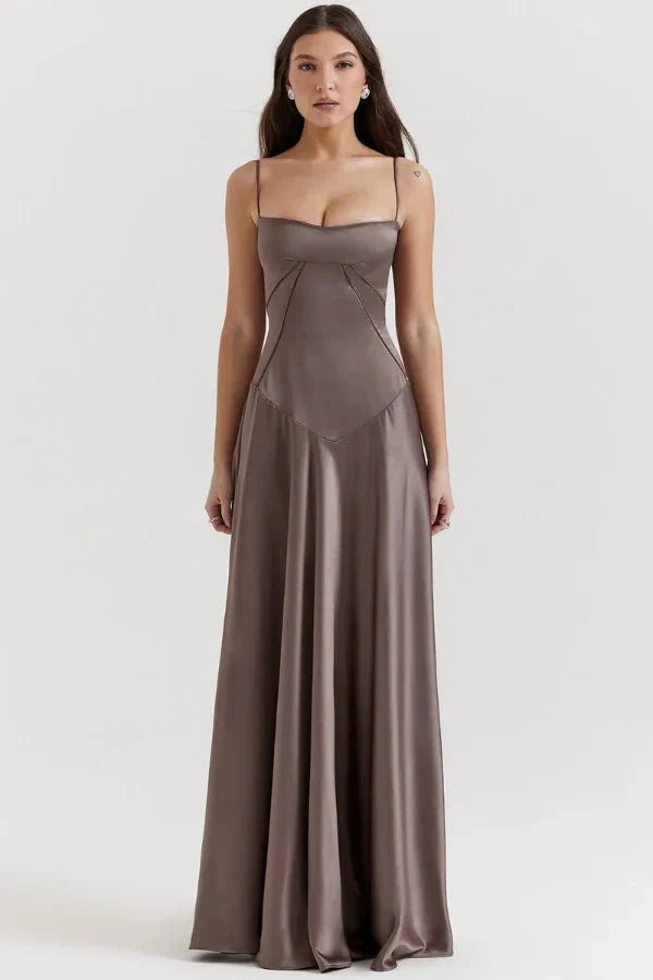 Phoebe | Wedding Guest Satin Maxi Dress Women