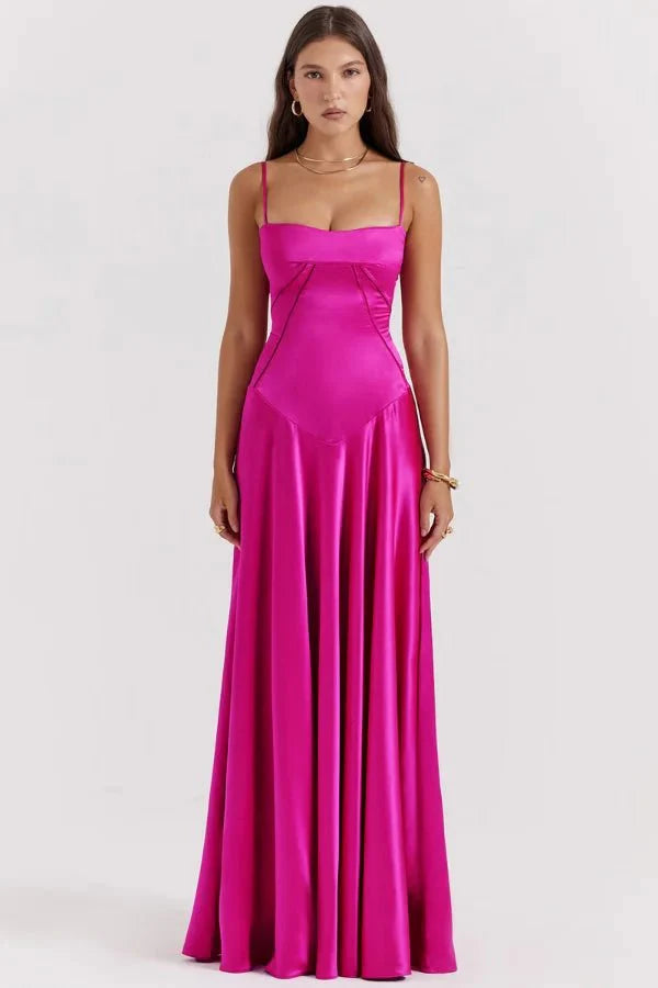 Phoebe | Wedding Guest Satin Maxi Dress Women