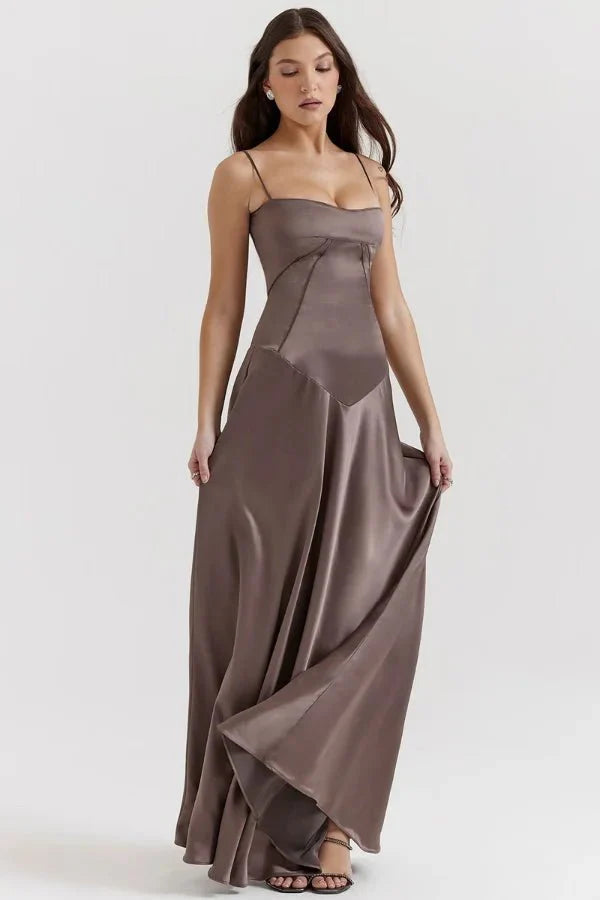 Phoebe | Wedding Guest Satin Maxi Dress Women