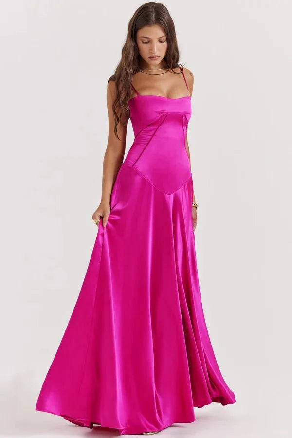 Phoebe | Wedding Guest Satin Maxi Dress Women