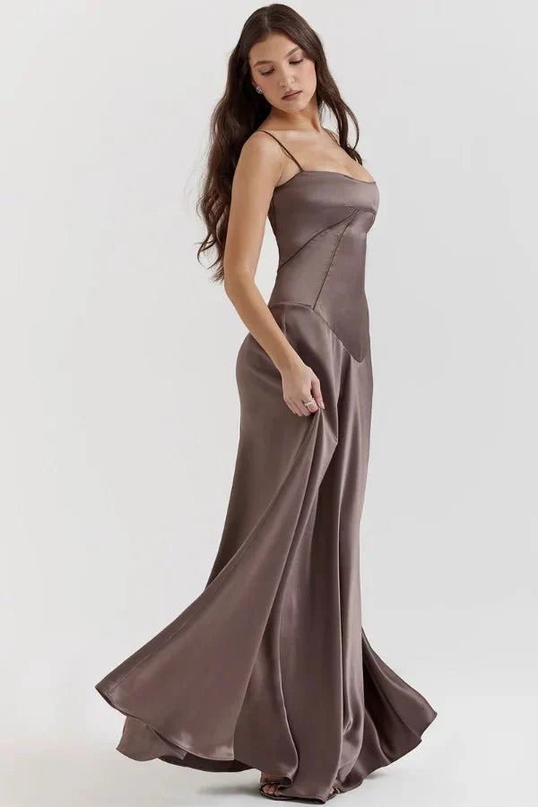 Phoebe | Wedding Guest Satin Maxi Dress Women