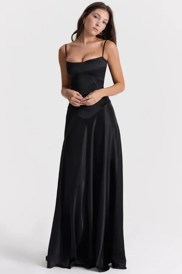 Phoebe | Wedding Guest Satin Maxi Dress Women