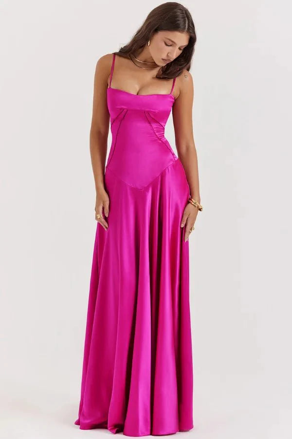 Phoebe | Wedding Guest Satin Maxi Dress Women