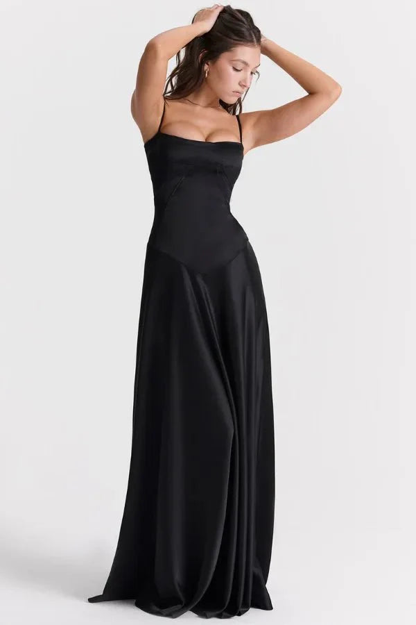 Phoebe | Wedding Guest Satin Maxi Dress Women