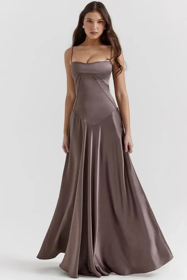 Phoebe | Wedding Guest Satin Maxi Dress Women
