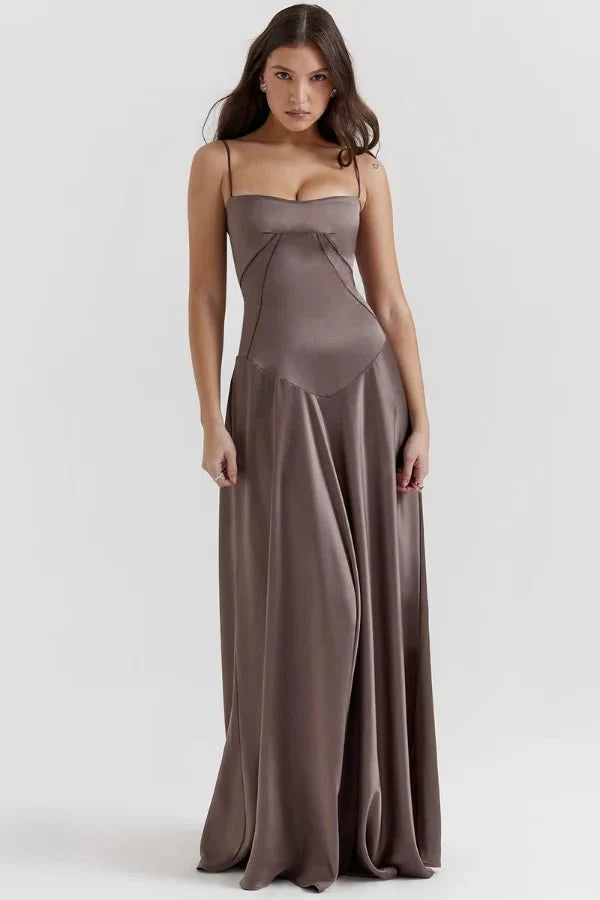 Phoebe | Wedding Guest Satin Maxi Dress Women