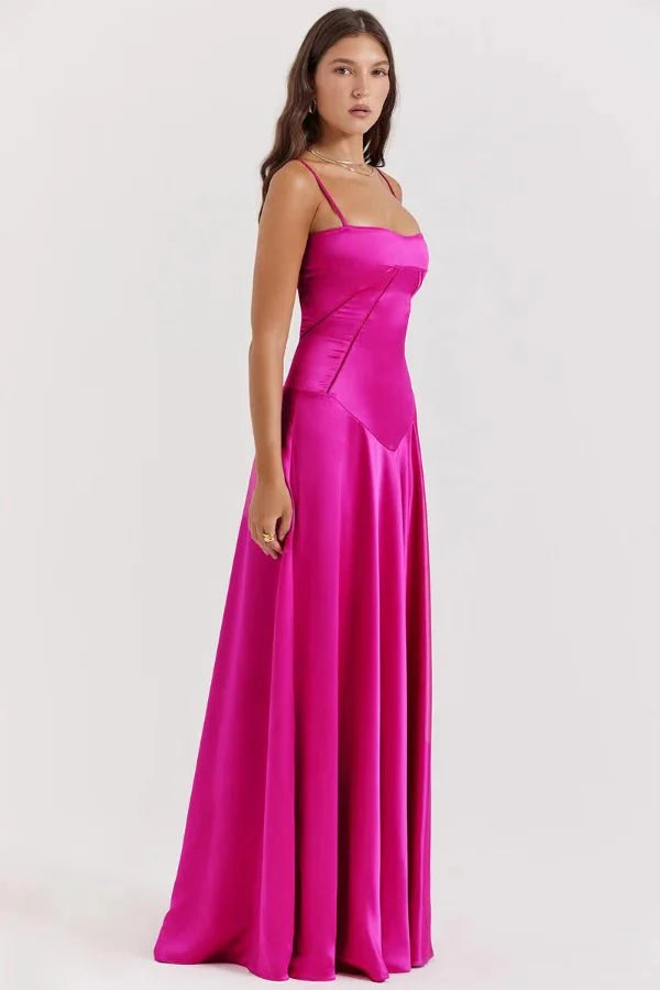 Phoebe | Wedding Guest Satin Maxi Dress Women
