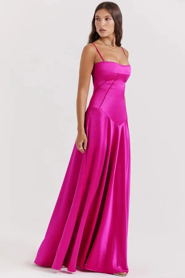 Phoebe | Wedding Guest Satin Maxi Dress Women