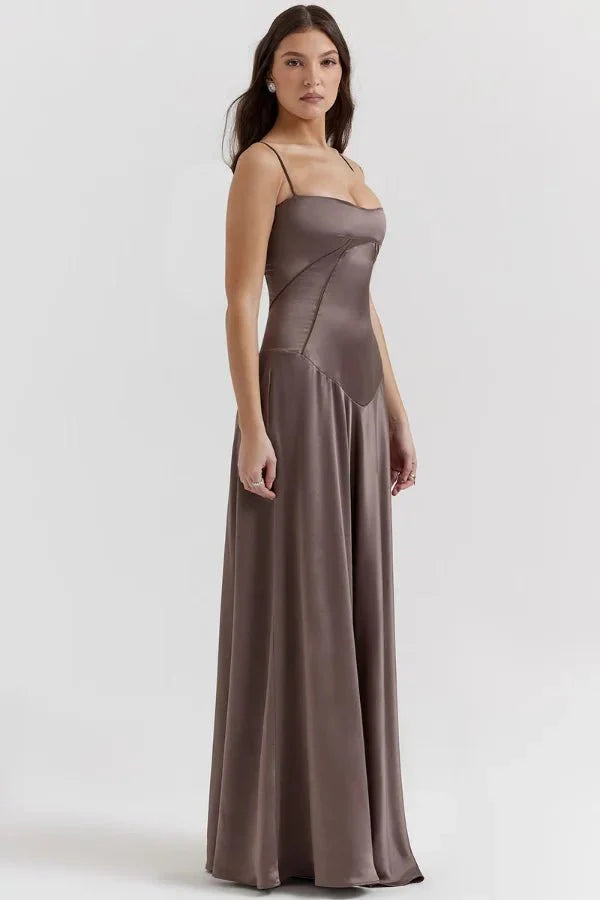 Phoebe | Wedding Guest Satin Maxi Dress Women