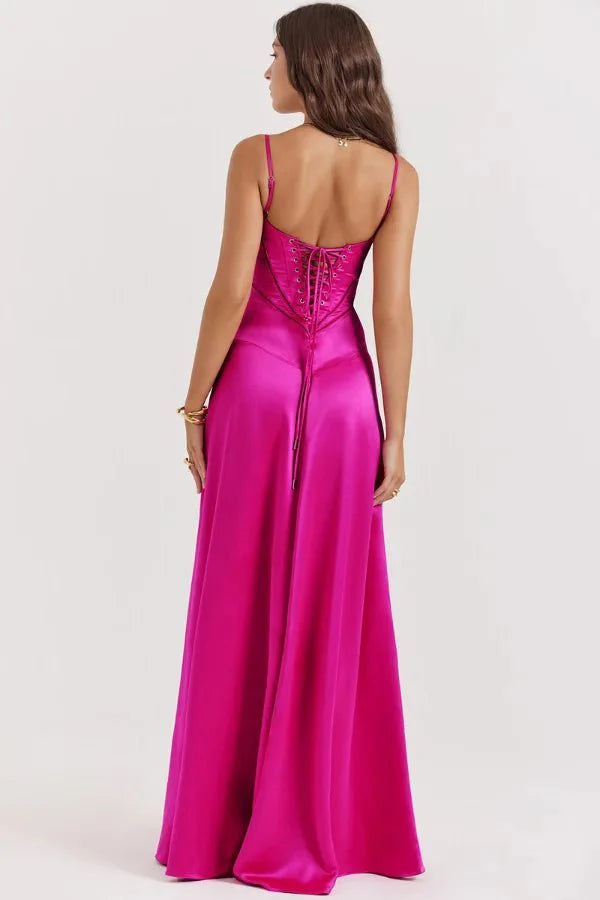 Phoebe | Wedding Guest Satin Maxi Dress Women