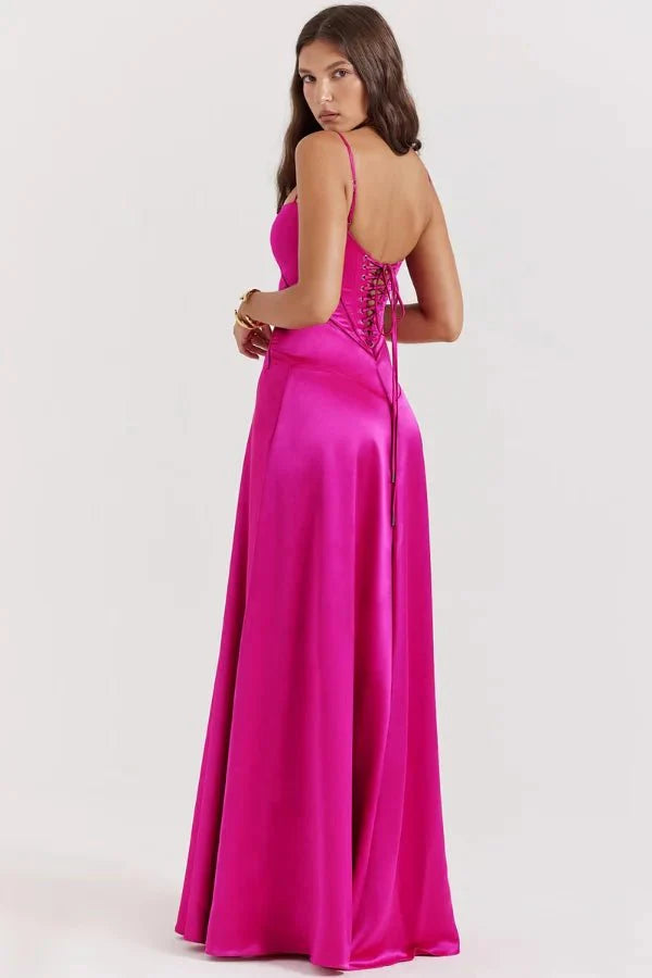 Phoebe | Wedding Guest Satin Maxi Dress Women
