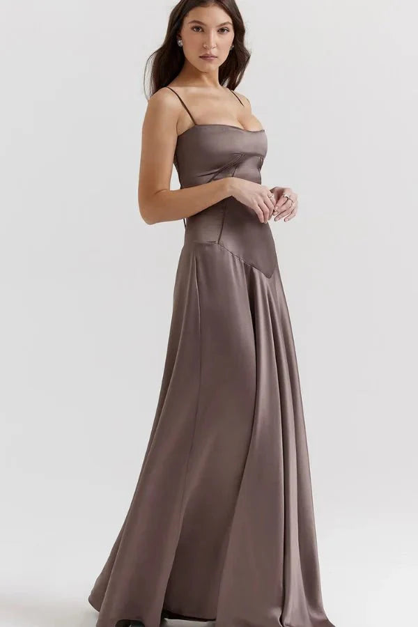 Phoebe | Wedding Guest Satin Maxi Dress Women