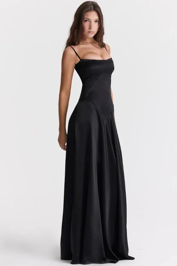 Phoebe | Wedding Guest Satin Maxi Dress Women