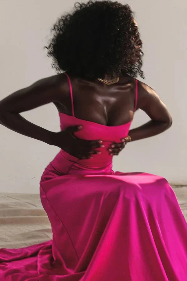Phoebe | Wedding Guest Satin Maxi Dress Women