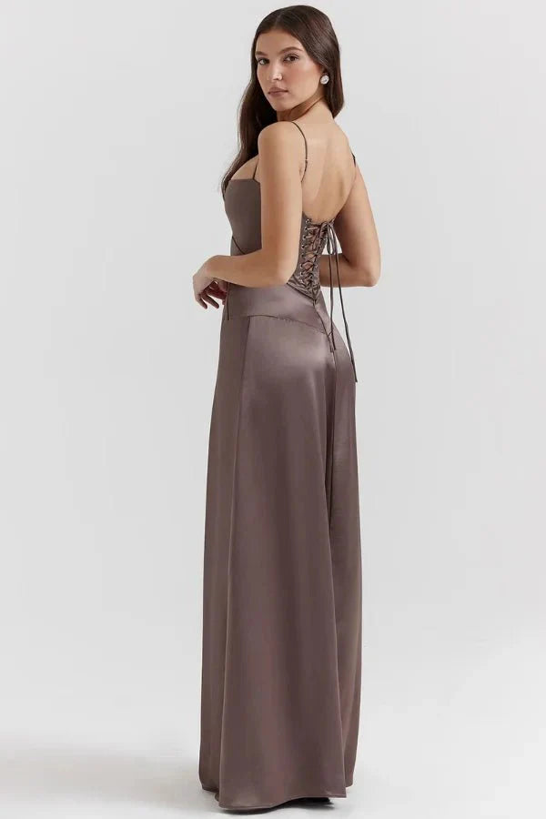 Phoebe | Wedding Guest Satin Maxi Dress Women
