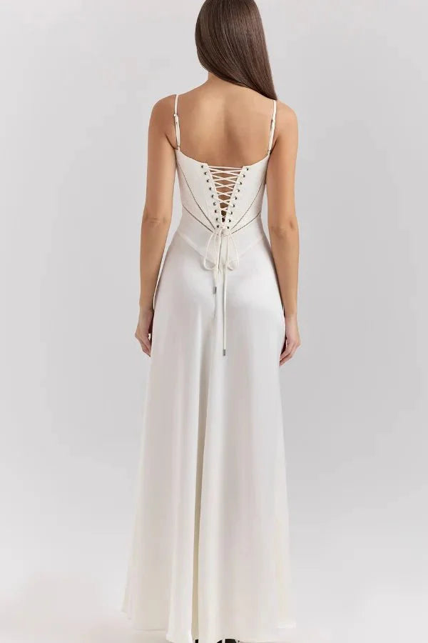 Phoebe | Wedding Guest Satin Maxi Dress Women