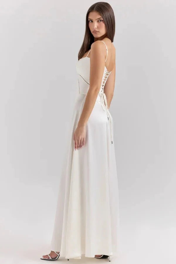 Phoebe | Wedding Guest Satin Maxi Dress Women