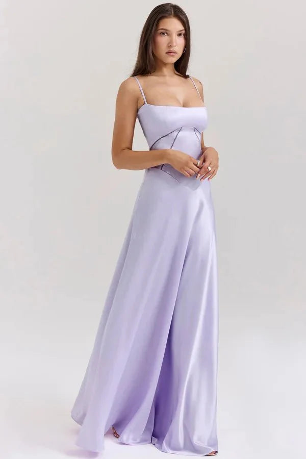 Phoebe | Wedding Guest Satin Maxi Dress Women