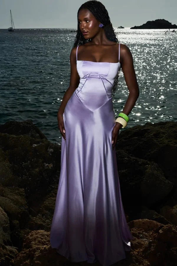 Phoebe | Wedding Guest Satin Maxi Dress Women