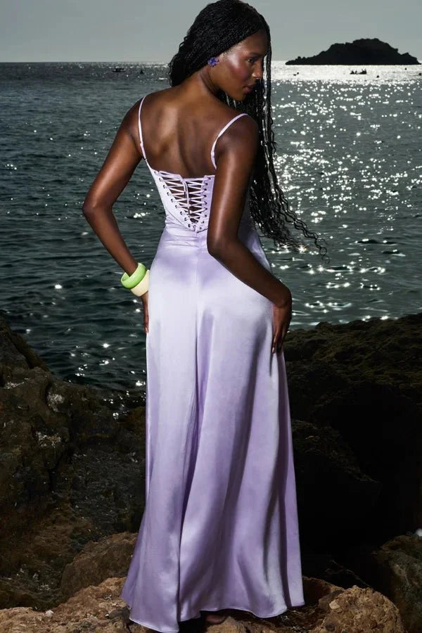 Phoebe | Wedding Guest Satin Maxi Dress Women