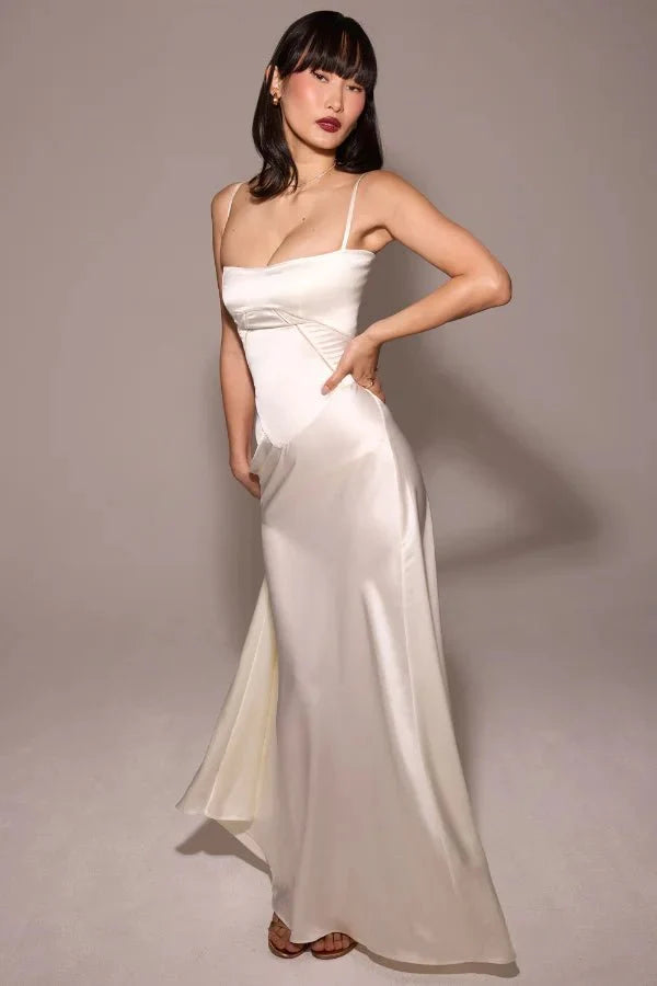 Phoebe | Wedding Guest Satin Maxi Dress Women