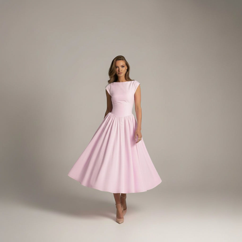 Cressida | Wedding Guest Full Skirt Midi Dress