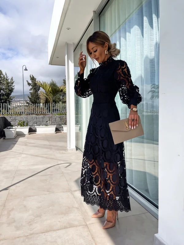Ivy | Wedding Guest Lace Long Sleeve Midi Dress