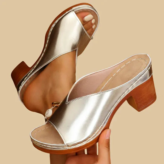 Darcey | Women Block Heel Mule Sandals