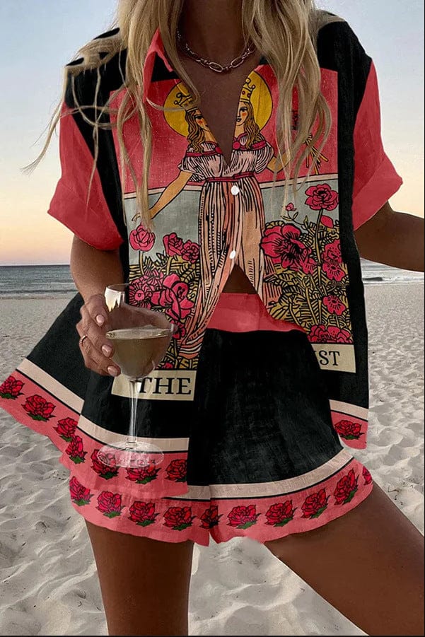 Ava | Women Clothing Lobster Print Short Set