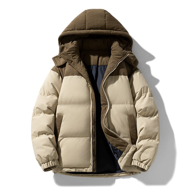 Frankie | Hooded Puffer Jacket Women Corduroy Trim