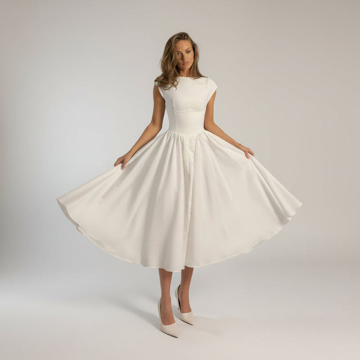 Cressida | Wedding Guest Full Skirt Midi Dress