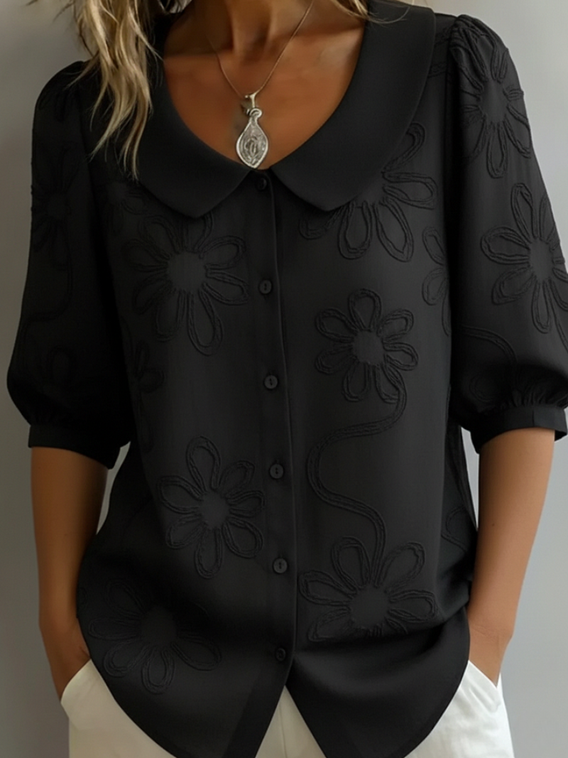 Gemma | Embossed Women Clothing Button Blouse