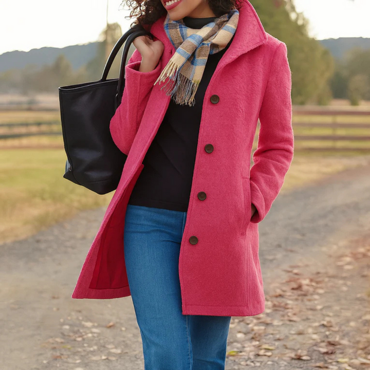 Freya | Womens Coat Single-Breasted Longline Jacket
