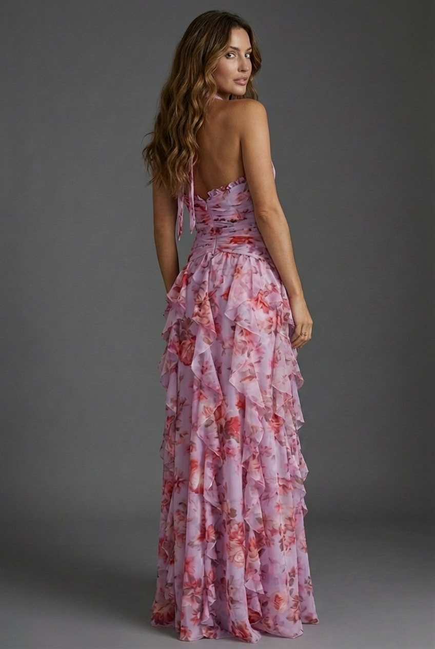 Isla | Wedding Guest Ruffle Maxi Dress