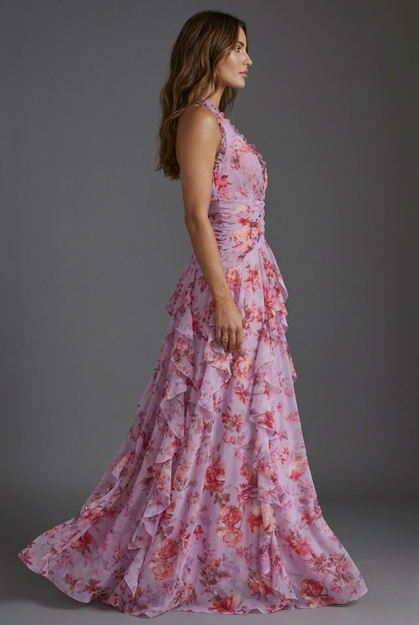 Isla | Wedding Guest Ruffle Maxi Dress