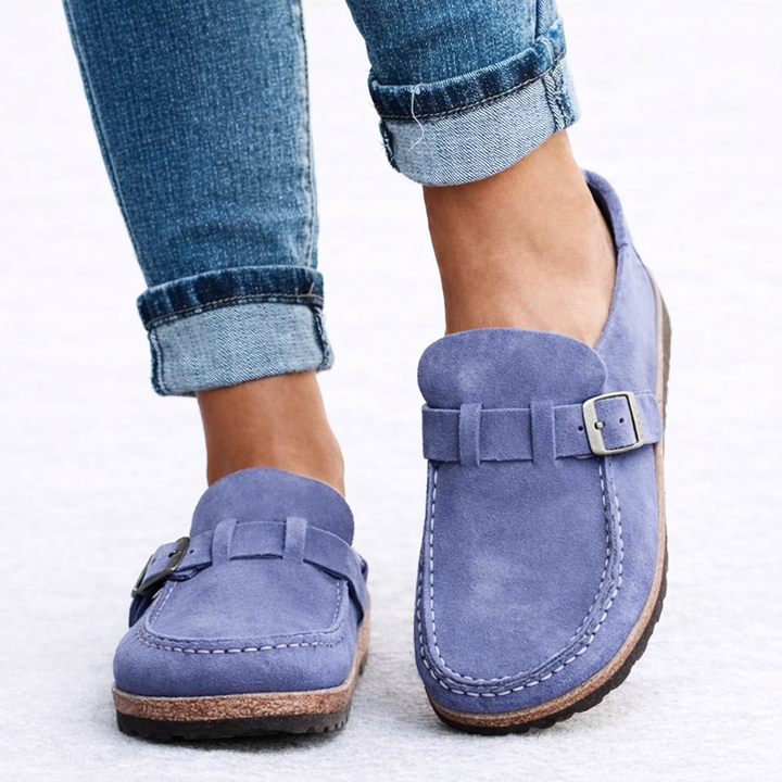 Alice | Suede Buckle Slip-On Sandals Women