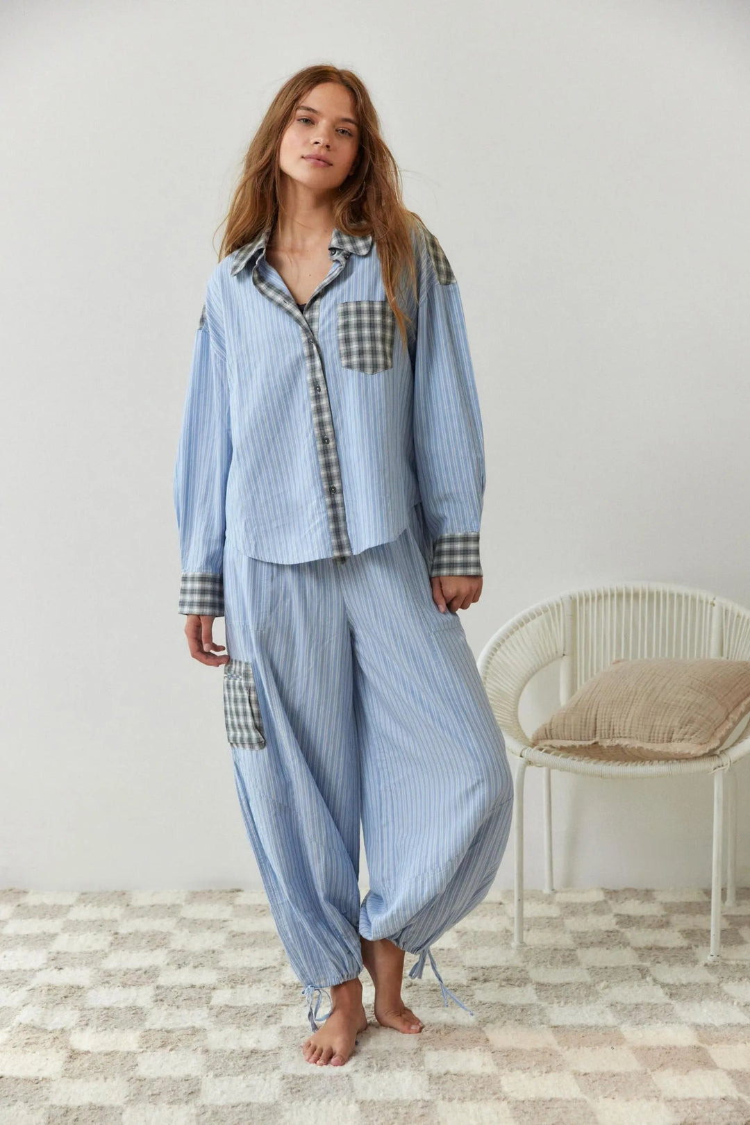 Imogen | Mixed Print Women Clothing Button-Down Shirt