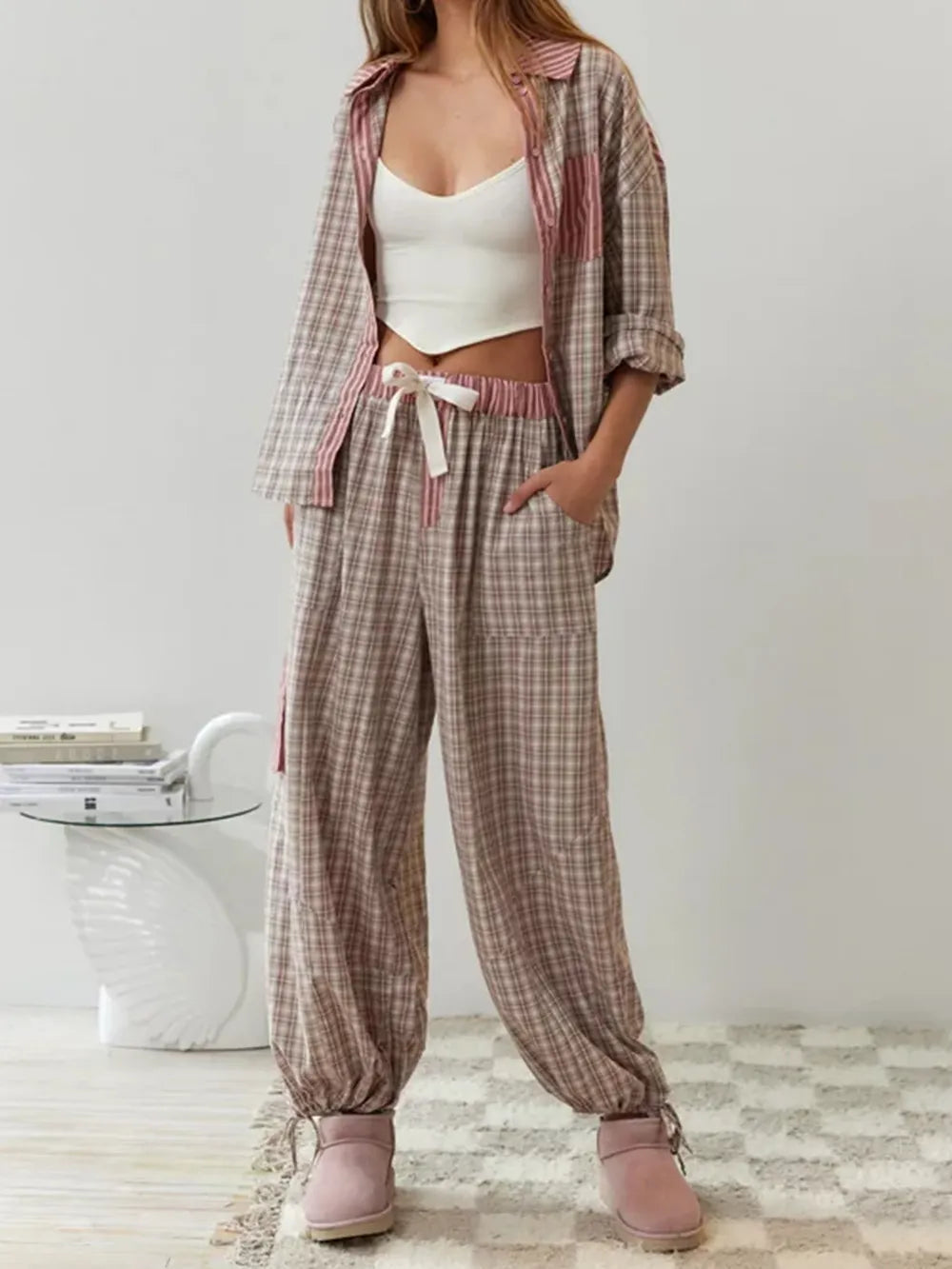 Imogen | Mixed Print Women Clothing Button-Down Shirt