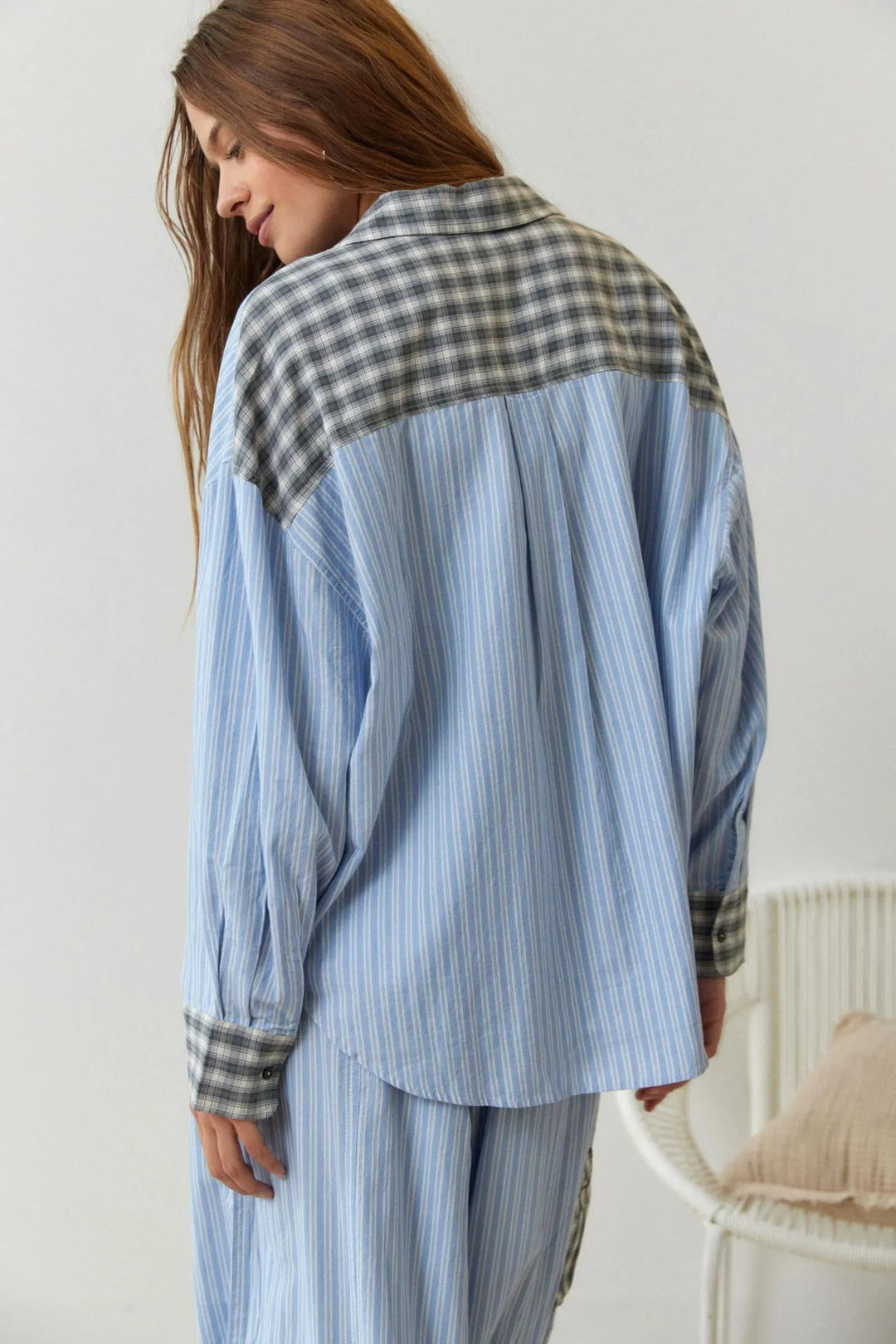 Imogen | Mixed Print Women Clothing Button-Down Shirt