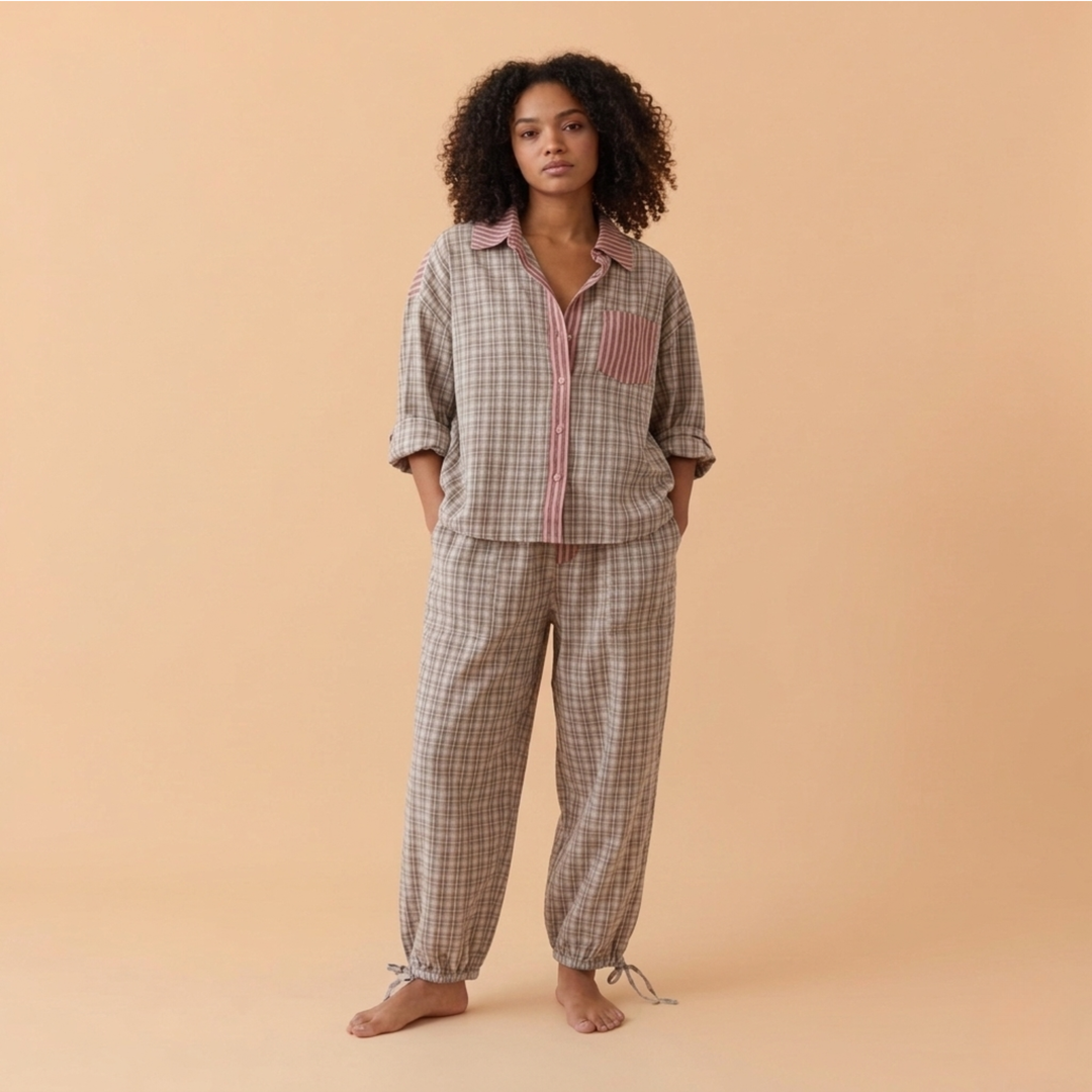 Imogen | Mixed Print Women Clothing Button-Down Shirt