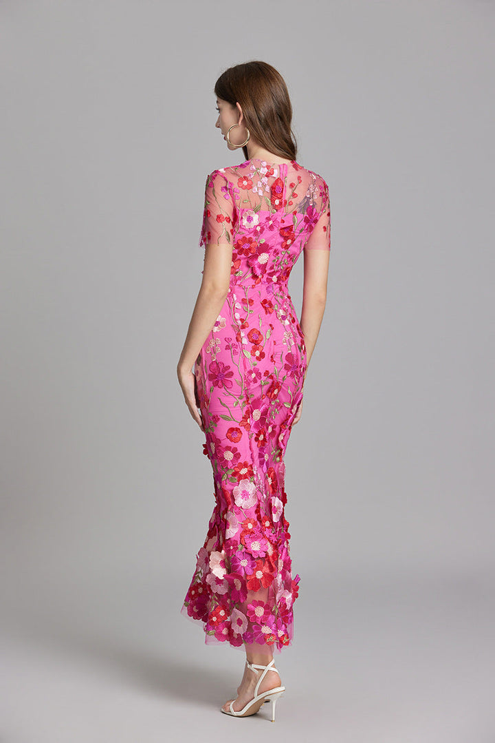 Isla | Wedding Guest Embroidered Midi Dress