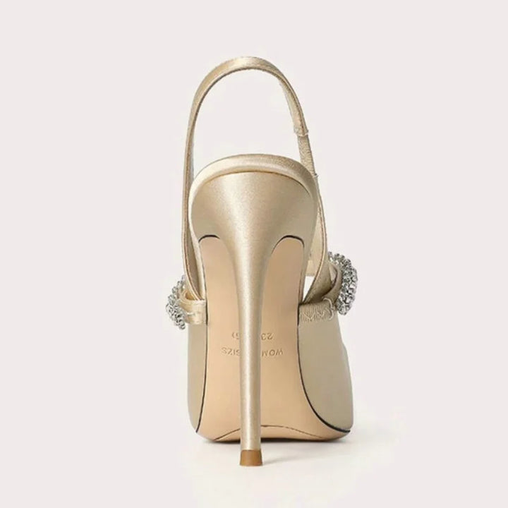 Willow | Crystal Strap Slingback Stiletto Heel Sandals