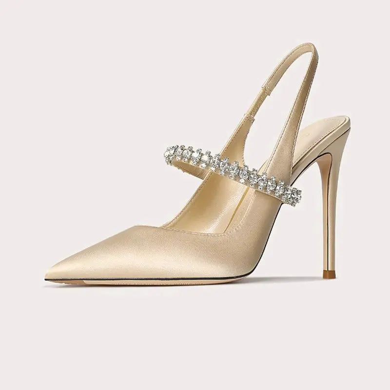 Willow | Crystal Strap Slingback Stiletto Heel Sandals