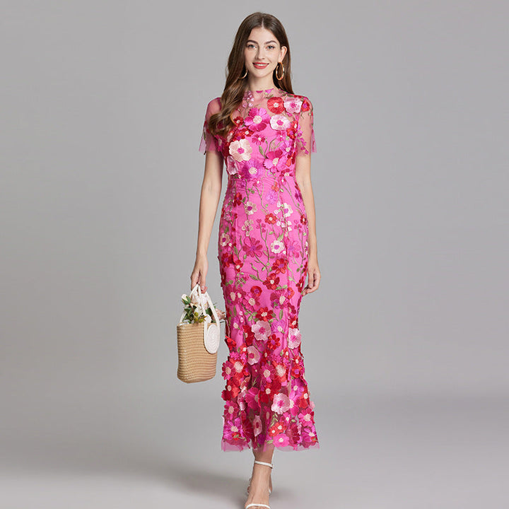 Isla | Wedding Guest Embroidered Midi Dress