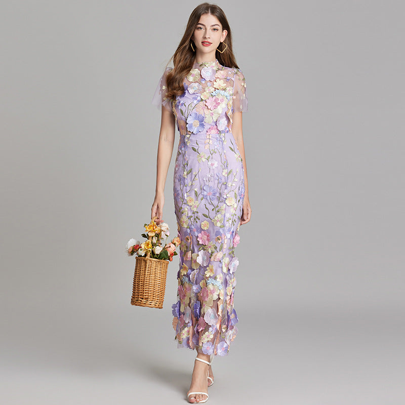 Isla | Wedding Guest Embroidered Midi Dress