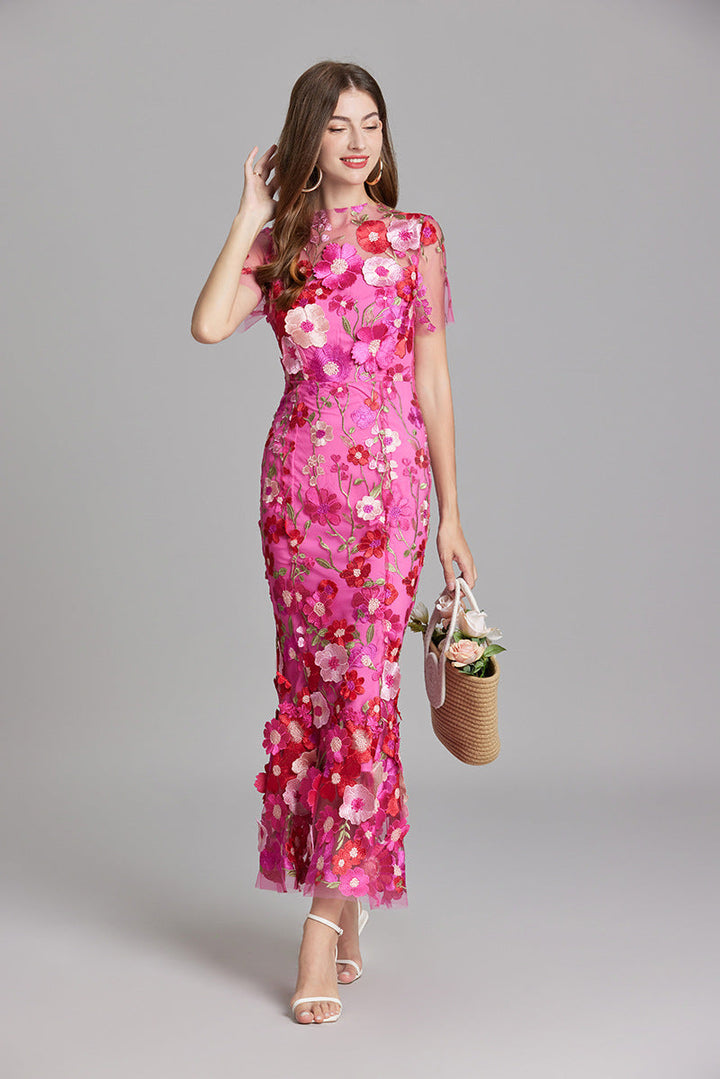 Isla | Wedding Guest Embroidered Midi Dress